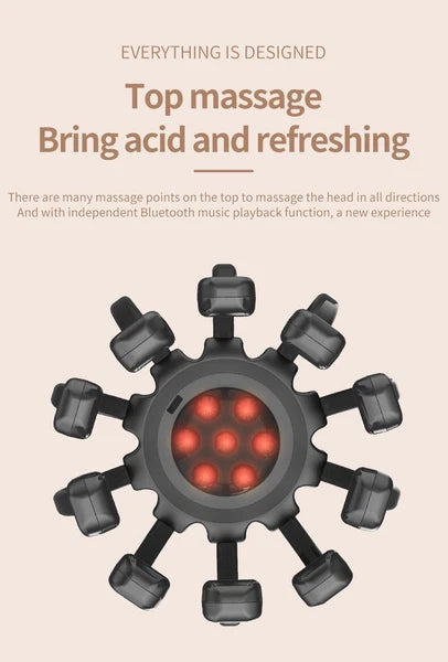 Electric Head Massager Head Scratcher Bluetooth Music Vibration Scalp Massage