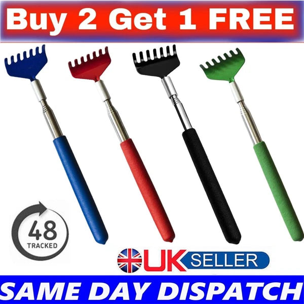 BEAR CLAW / RAKE BACK SCRATCHER Metal Extending Massager Telescopic Portable UK