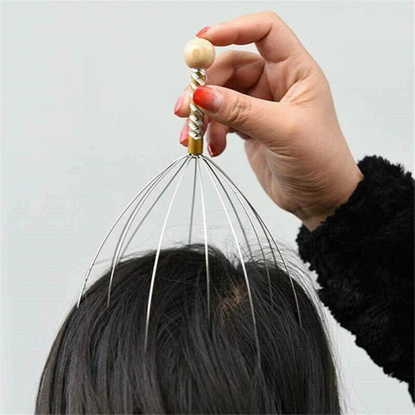 2pc/set Head Massager Metal Scalp Neck Body Natural Relax Pain Relief Scratcher