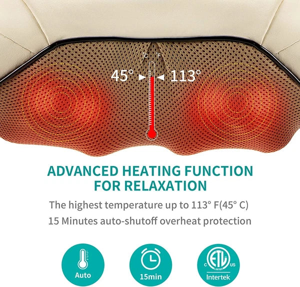 Shiatsu Neck and Back Massager with Soothing Heat, Nekteck Electric Deep