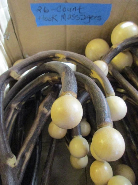 Natural Wooden Pressure Point Hook Cane Back & Neck Massager Scratcher 13" Long