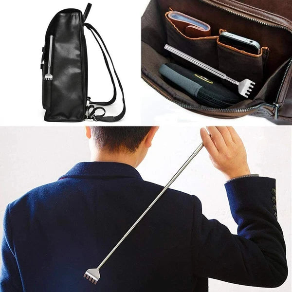 6 inch Stainless Steel Telescopic Back Scratcher Claw Massager for back