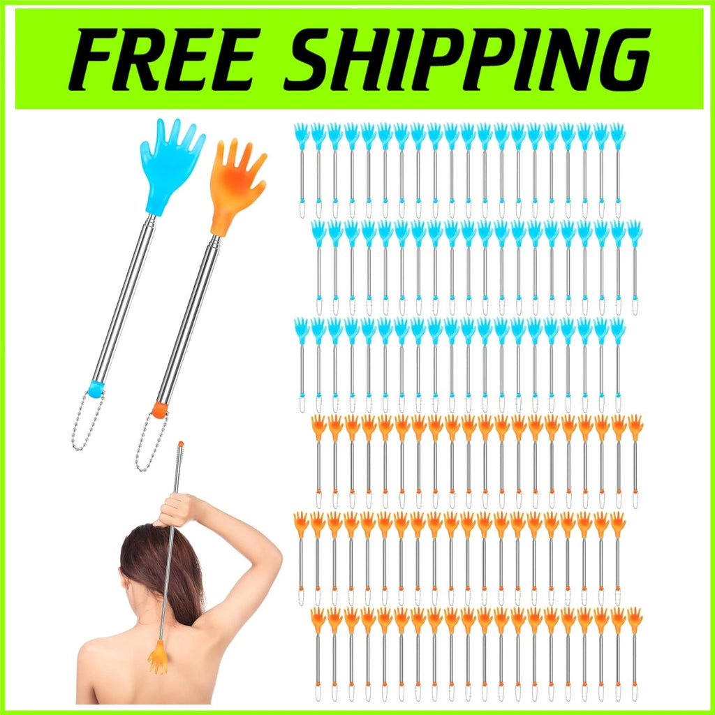 100-Piece Extendable Back Scratcher Set in Blue & Yellow - Ultimate Relief Tool
