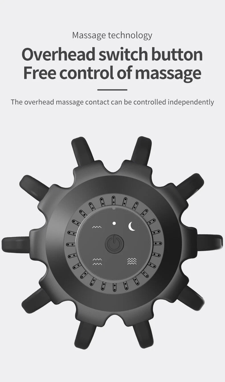 Electric Head Massager Portable 10 Vibrating Massage Contacts Bluetooth Music