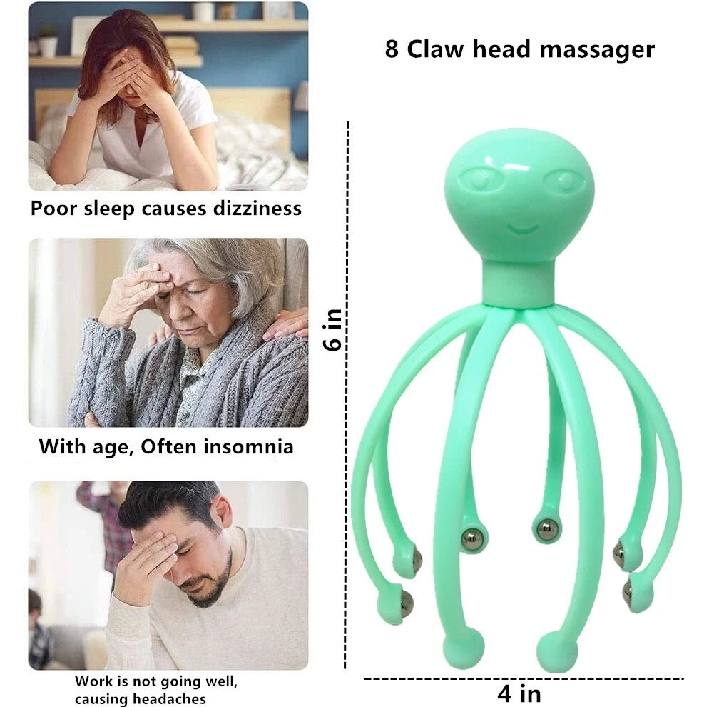 Head Massager/Scratcher, Massaging Scalp Help Relax, Calm Stress, w/ Steel Ball