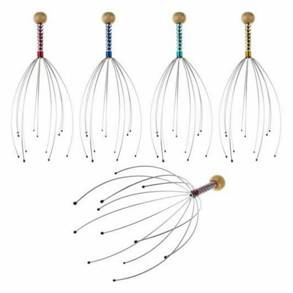 2 x Head Massager Metal Scalp Neck Body Natural Relax Pain Relief Scratcher New