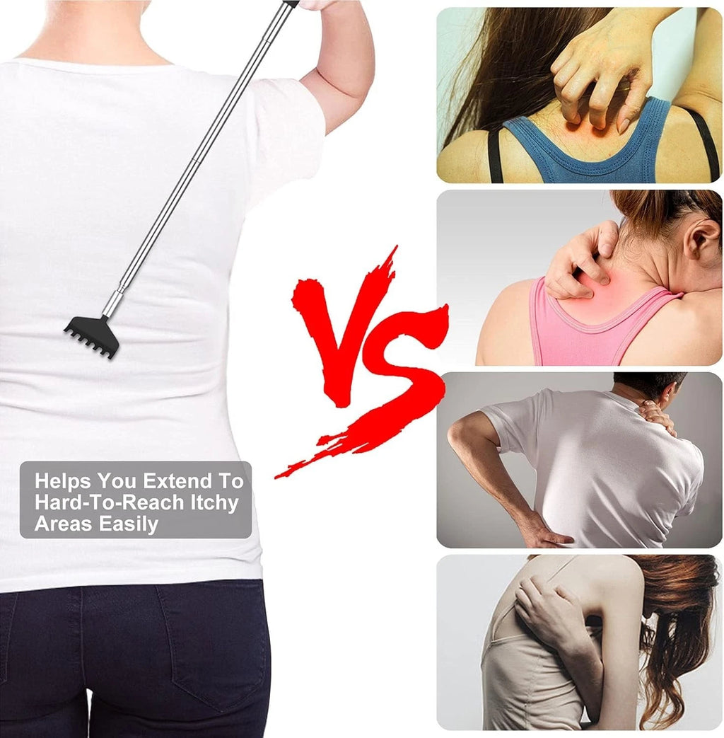 Luxury 2-Pack Telescoping Back Scratcher Set - Portable Stainless Steel Relief