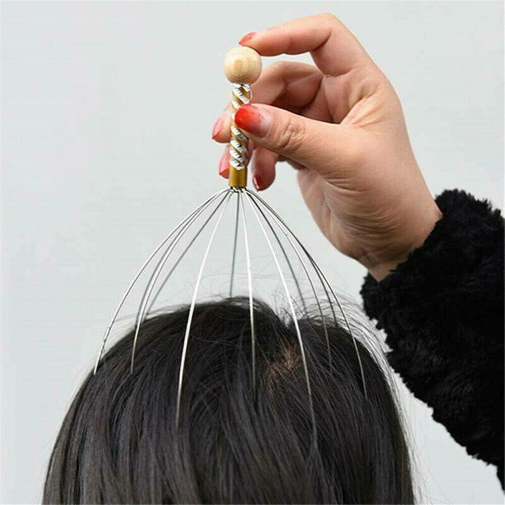 2pc/set Head Massager Metal Scalp Neck Body Natural Relax Pain Relief Scratcher