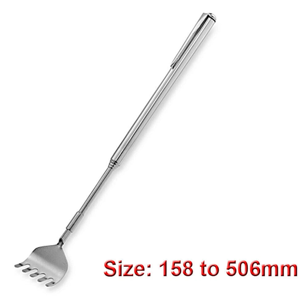 6 inch Stainless Steel Telescopic Back Scratcher Claw Massager for back