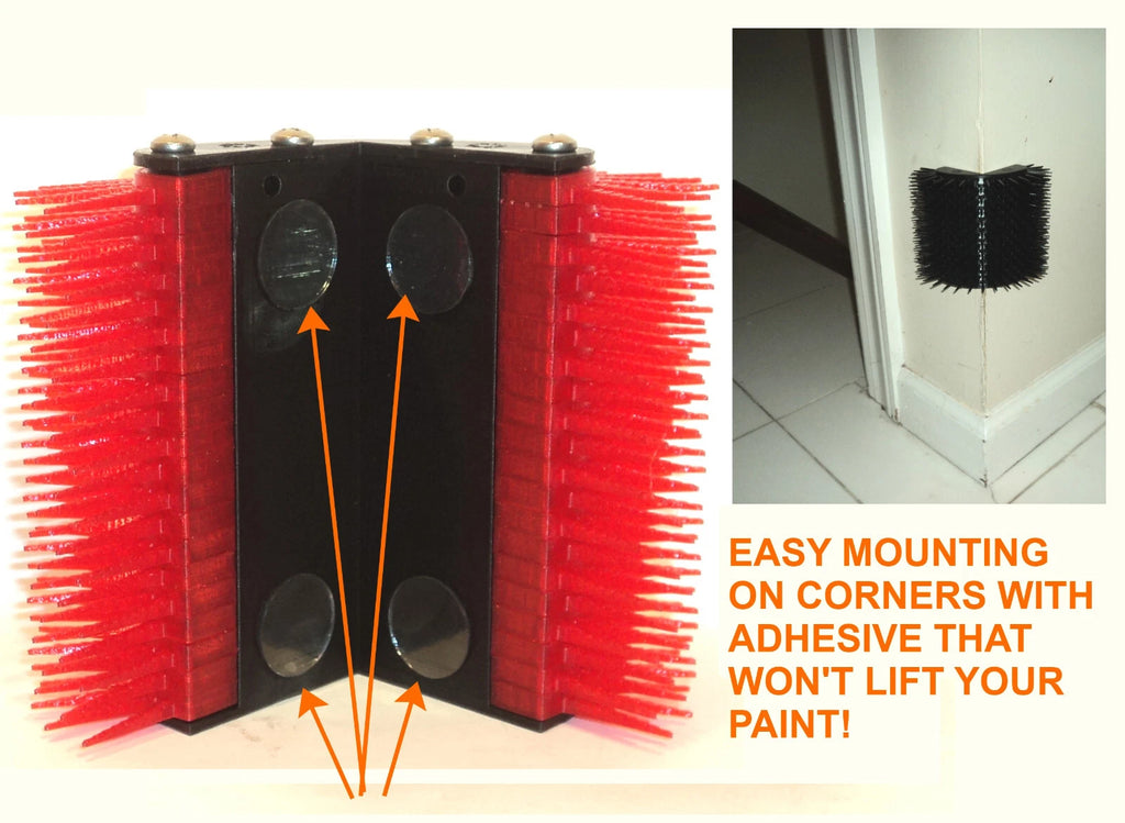 CAT CORNER Scratcher Post Brush Self-Grooming Play Toy Massage EASY MOUNT+CATNIP