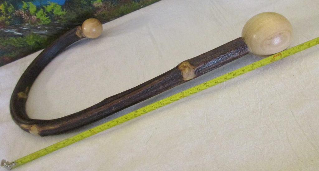 Natural Wooden Pressure Point Hook Cane Back & Neck Massager Scratcher 13" Long