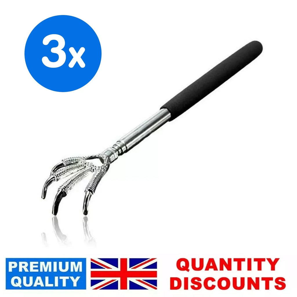3 x Extendable Back Scratcher Metal Telescopic Eagle Claw Portable Massager