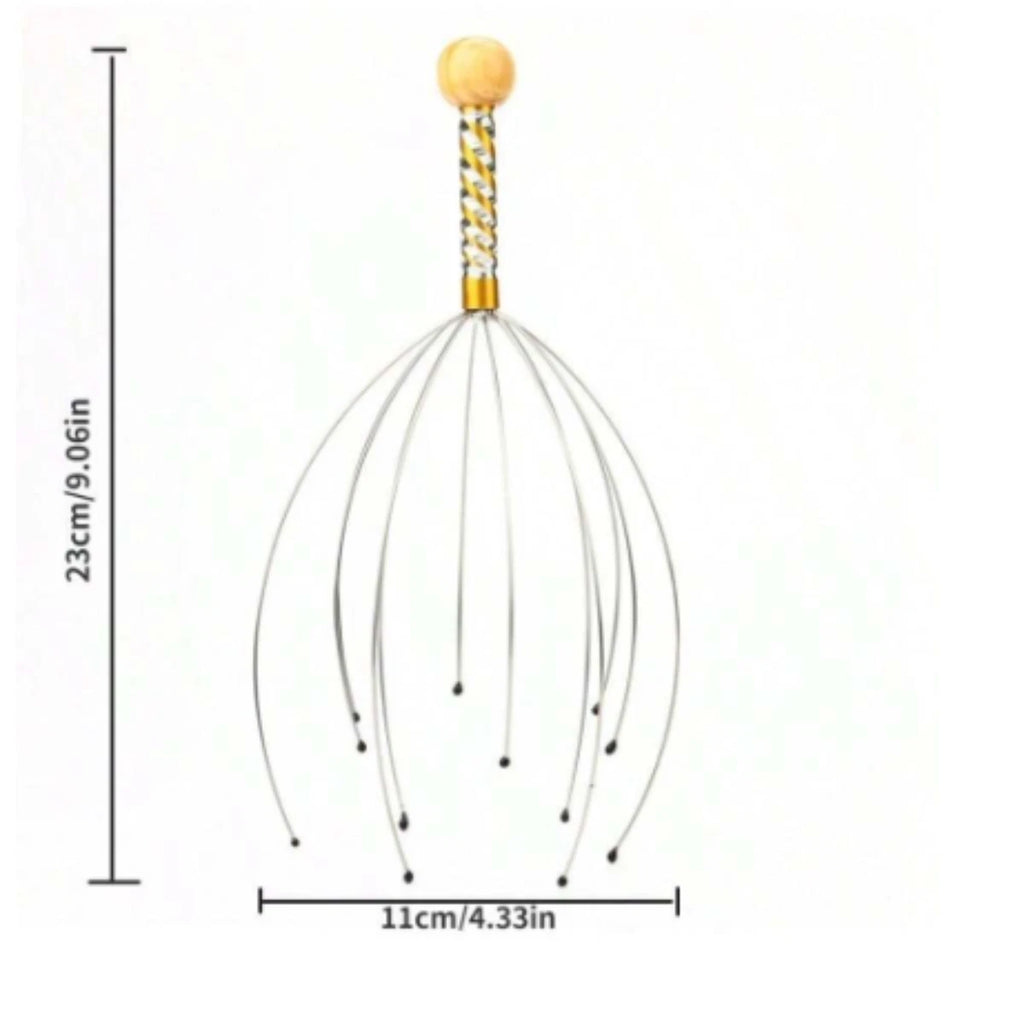 1x Head Massager Metal Scalp Neck Body Natural Relax Pain Relief Scratcher|