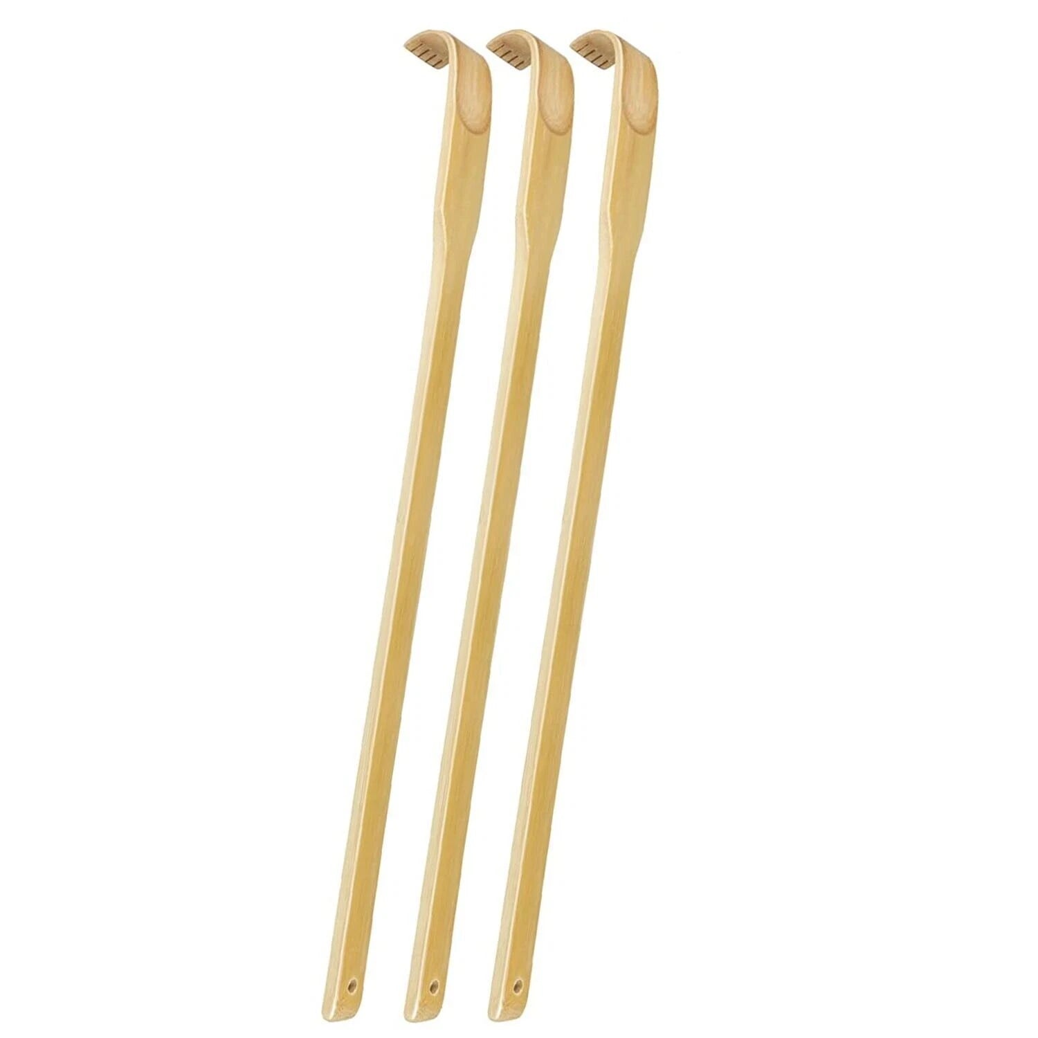 3pcs Natural Bamboo Back Scratcher Long Handle Pick Itch Relief Handcraft Tools