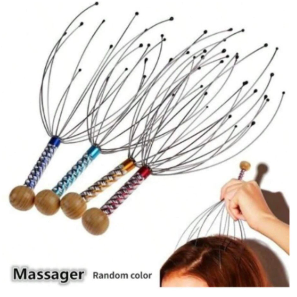 1x Head Massager Metal Scalp Neck Body Natural Relax Pain Relief Scratcher|