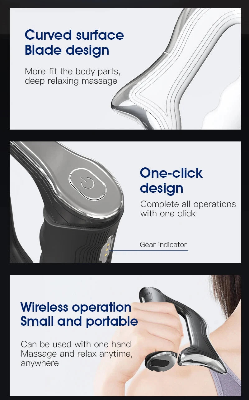 Electric Fascia Knife Vibration Body Massager Muscle Relaxation Lifting Blade