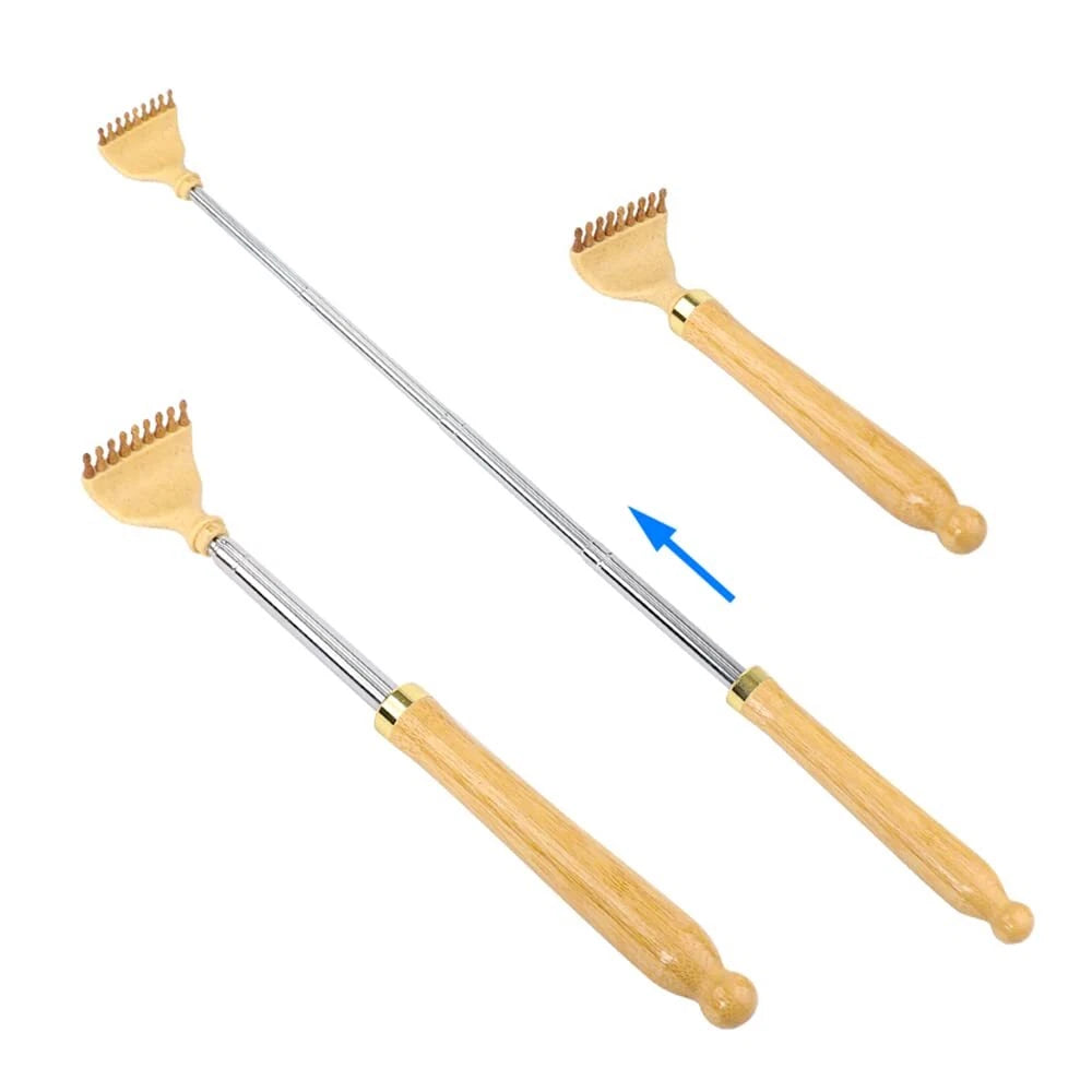Portable Extendable Bamboo Back Scratcher Telescopic Body Itch Scratcher