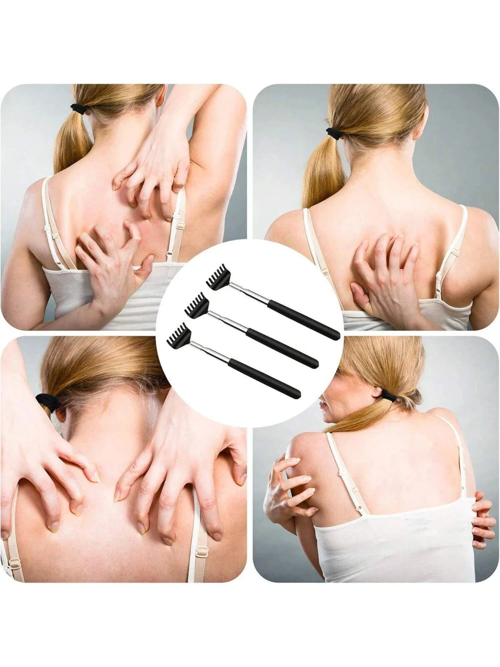 BEAR CLAW / RAKE BACK SCRATCHER Metal Extending Massager Telescopic Portable UK.