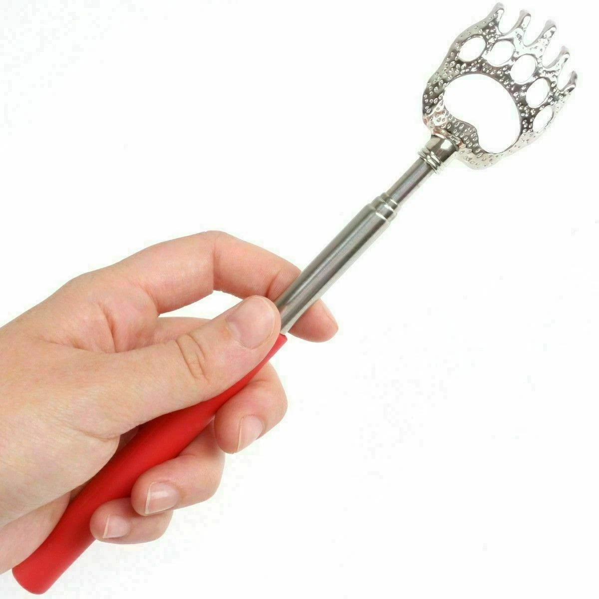 Portable Extendable Bear Claws Metal Back Scratchers,Rubber Handle Adults Gadget