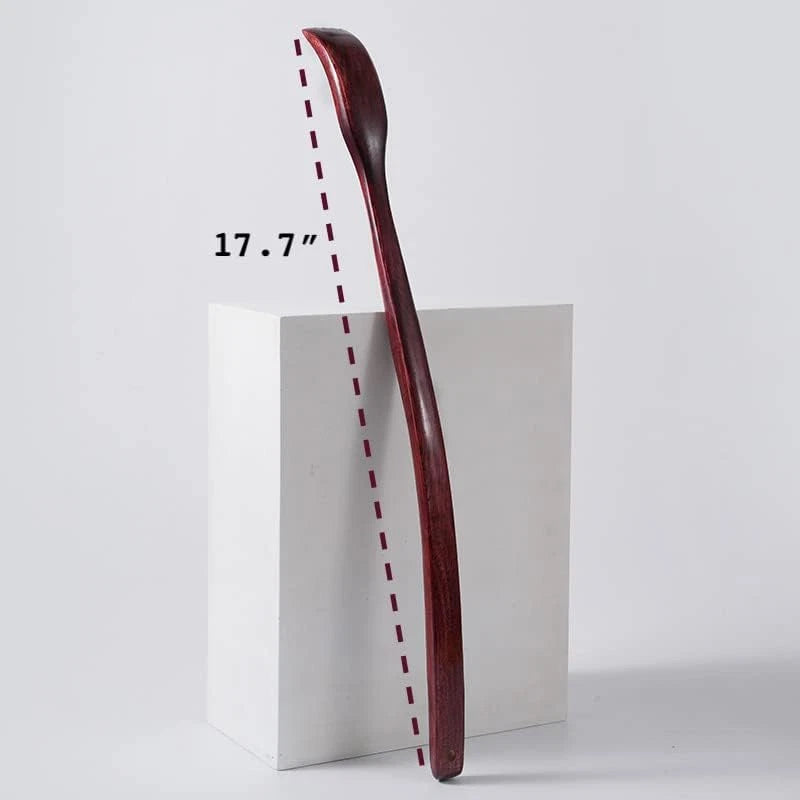 Oversized Wooden Back Scratcher: 18'' Extended Curved Handle for Better Reach,
