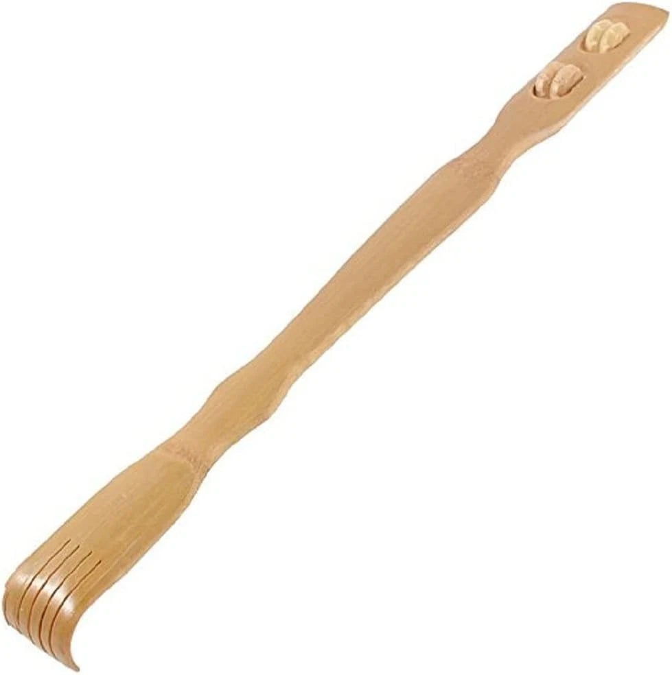 Bamboo Back Scratcher Long Reach Wooden Body Massager Stick Itch Relief Massage