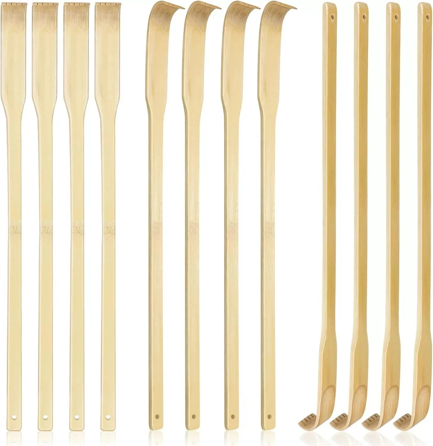 12 PCS Natural Bamboo Back Scratcher Traditional Wooden Back Scratcher,Long Back