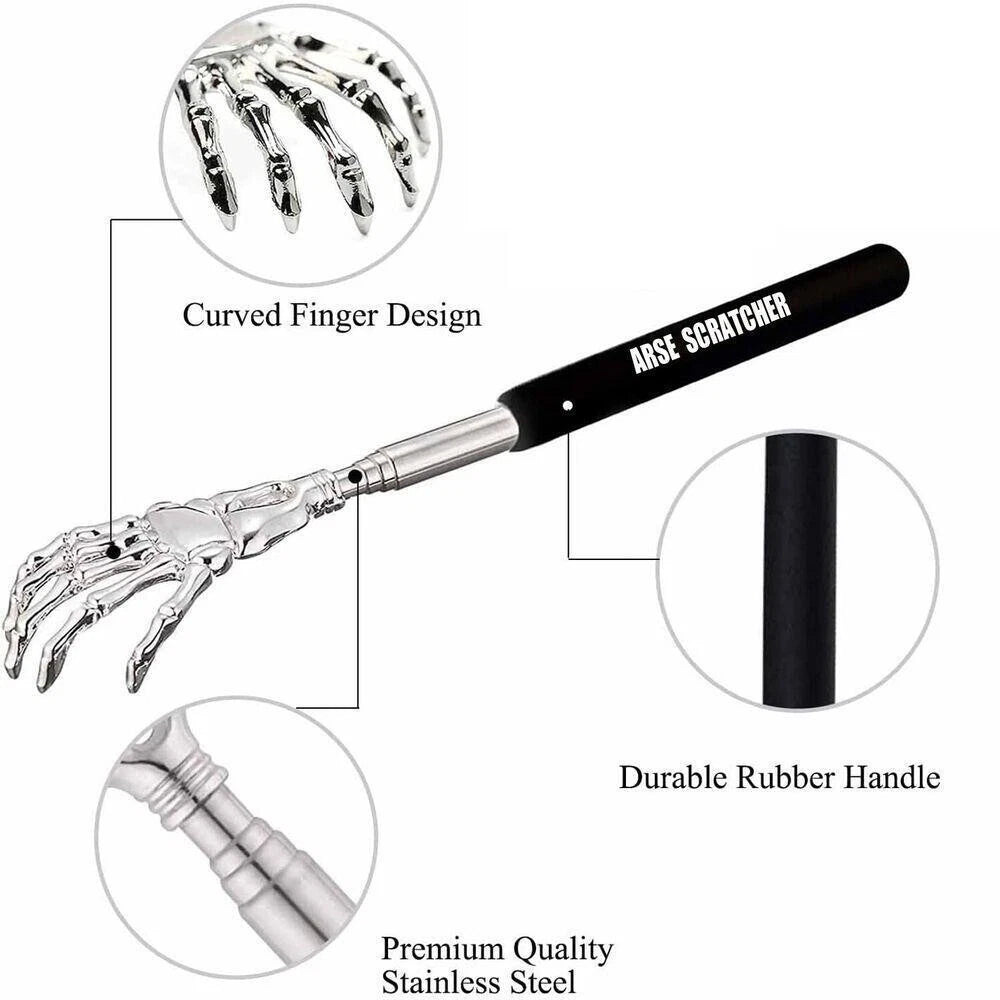 EAGLE CLAW/RAKE BACK SCRATCHER Metal Extending Massager NEW Telescopic Portable