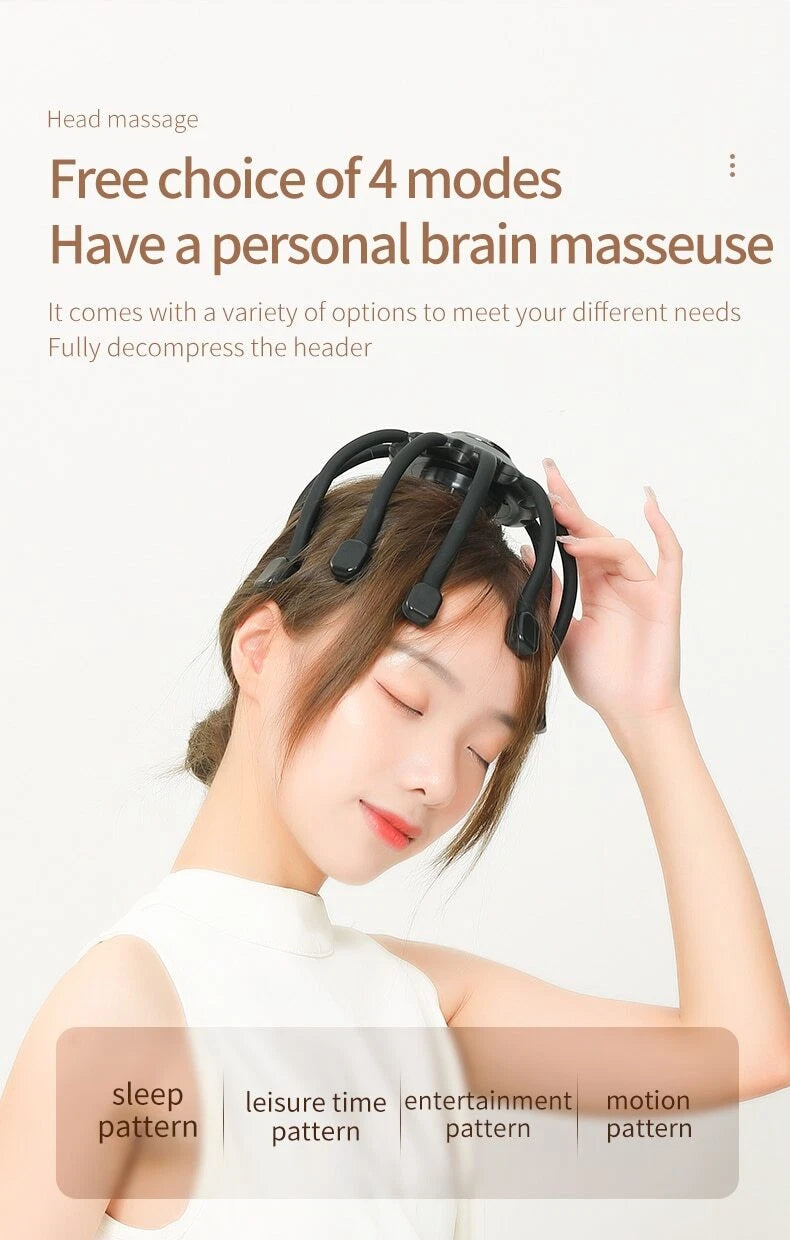 Electric Head Massager Head Scratcher Bluetooth Music Vibration Scalp Massage