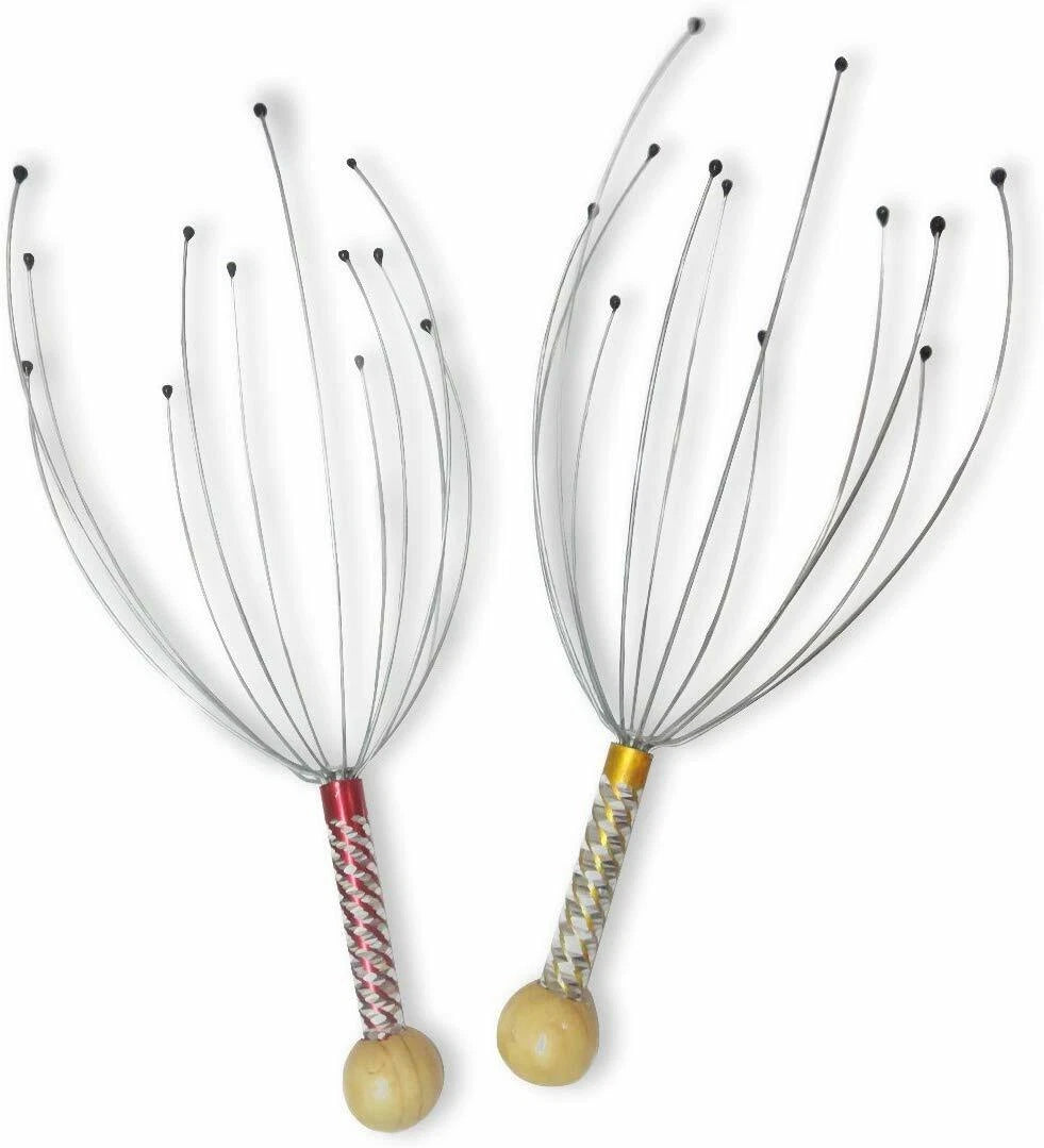 2 x Head Massager Metal Scalp Neck Body Natural Relax Pain Relief Scratcher New
