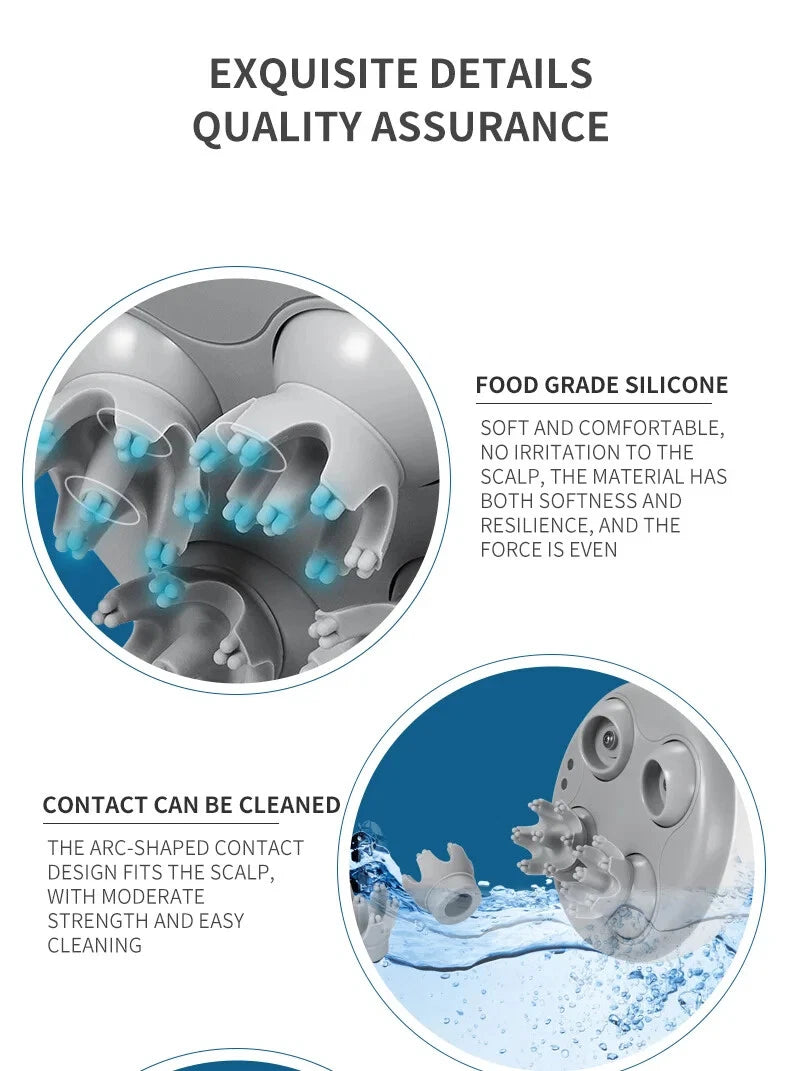 Electric Cordless Hair Scalp Massager Handheld Portable Head Scratcher Massage