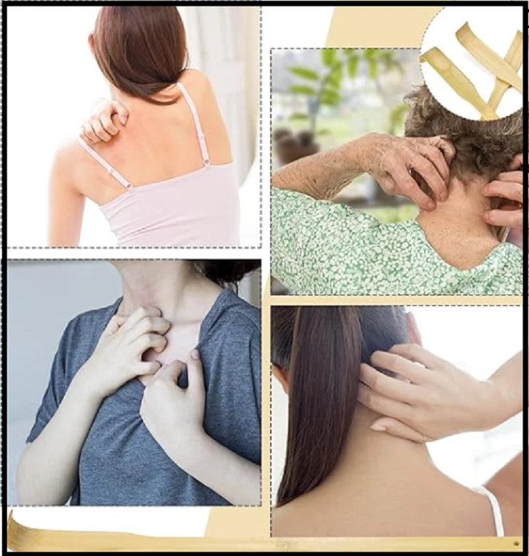 12 PCS Natural Bamboo Back Scratcher Traditional Wooden Back Scratcher,Long Back