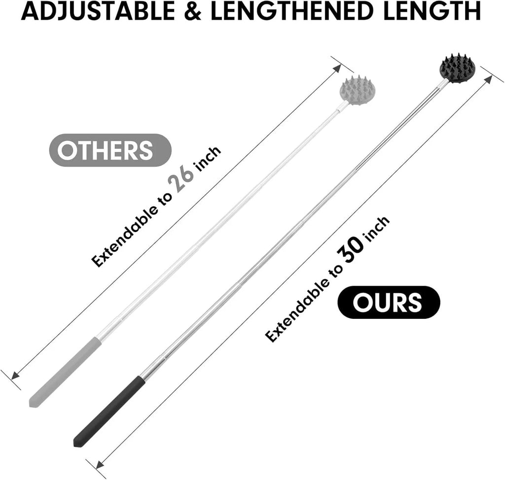 Telescoping Back Scratcher with 4Pcs Detachable Scratching Heads