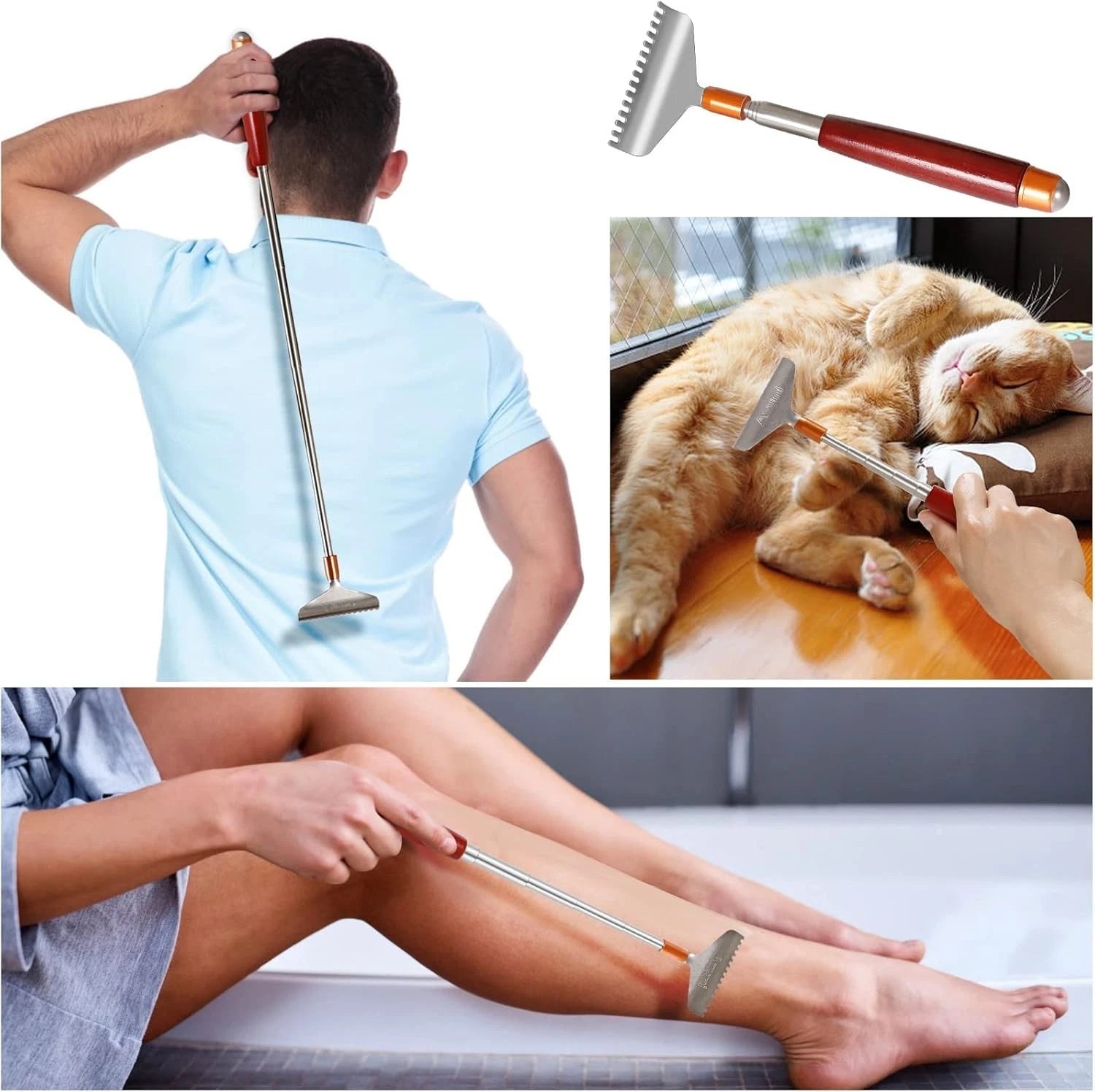 Long Back Scratcher with Safe Rounded Claw - Perfect for Versatile Massaging