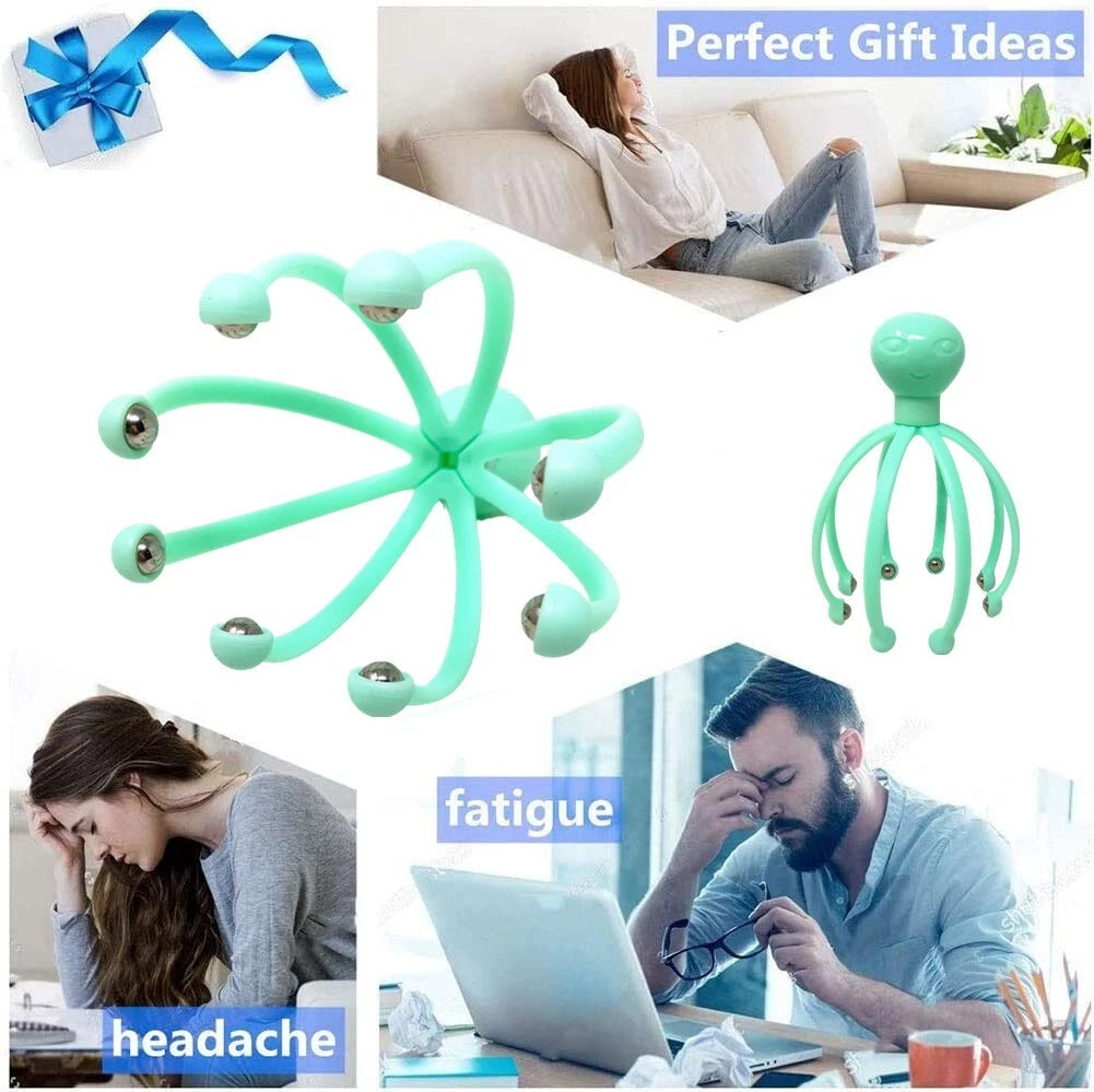 Head Massager/Scratcher, Massaging Scalp Help Relax, Calm Stress, w/ Steel Ball
