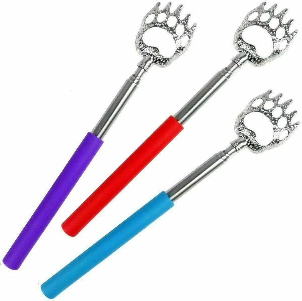 Portable Extendable Bear Claws Metal Back Scratchers,Rubber Handle Adults Gadget
