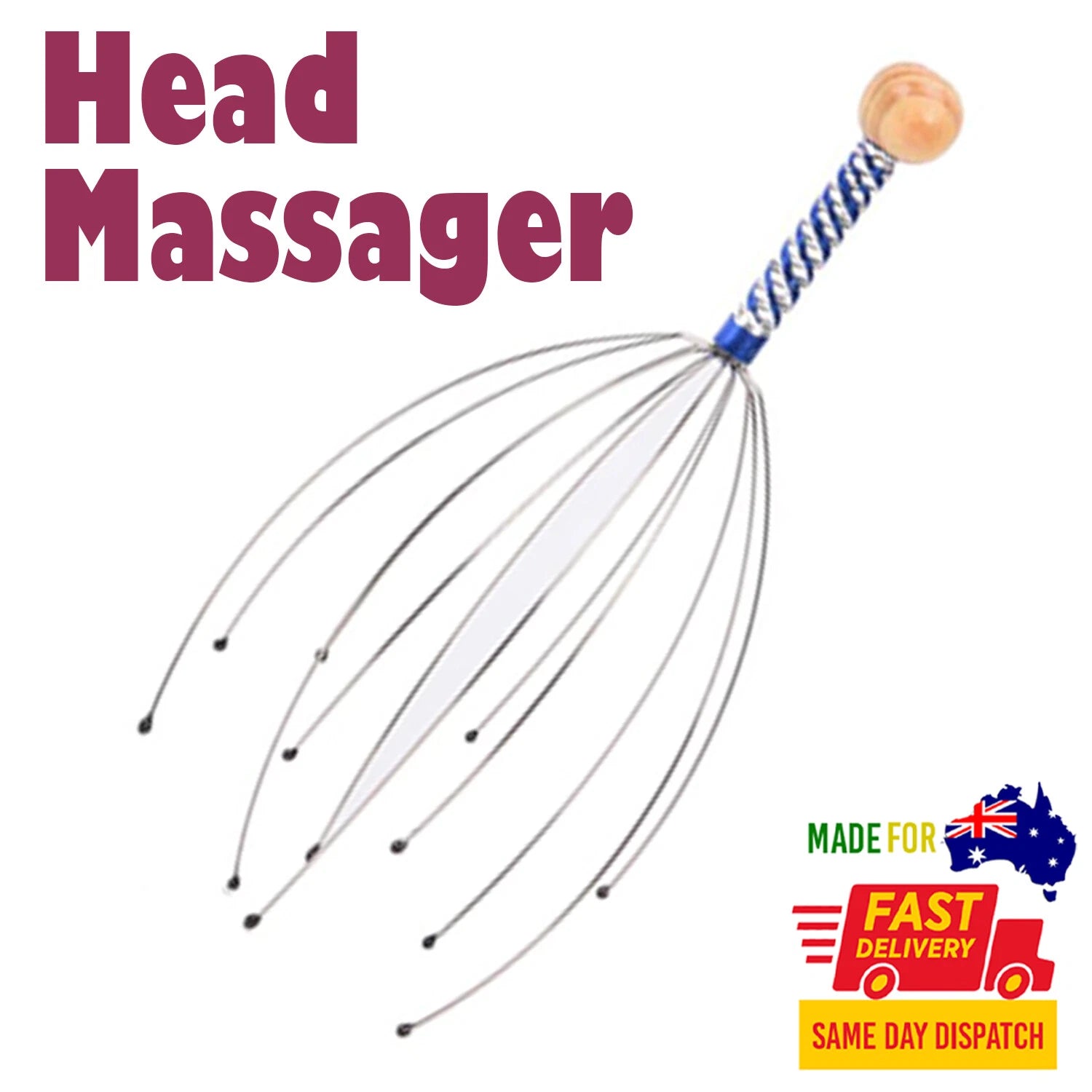 Hand Neck Scalp Head Therapeutic Massager Scratcher Octopus Free Shipping