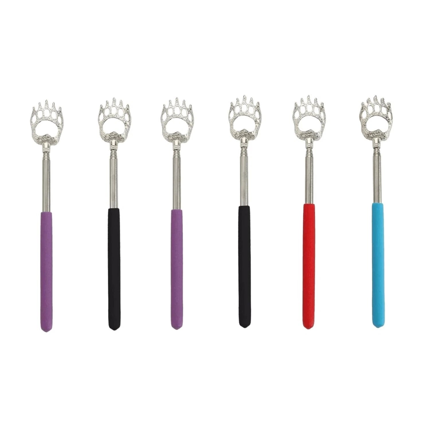 6 pack - NuvoMed Bear Claw Telescopic Metal Extendable Back Scratcher Massager