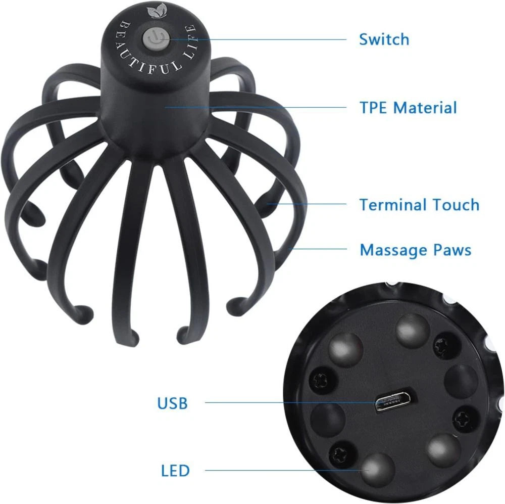 Octopus Claw Scalp Massager, Hair Scalp Scratcher Head Massager for Stress Relax