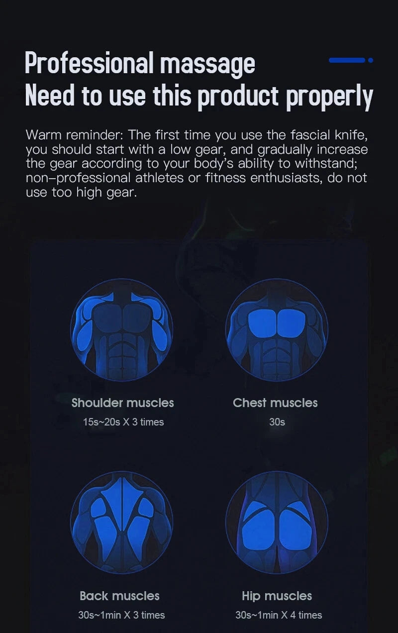 Electric Fascia Knife Vibration Body Massager Muscle Relaxation Lifting Blade