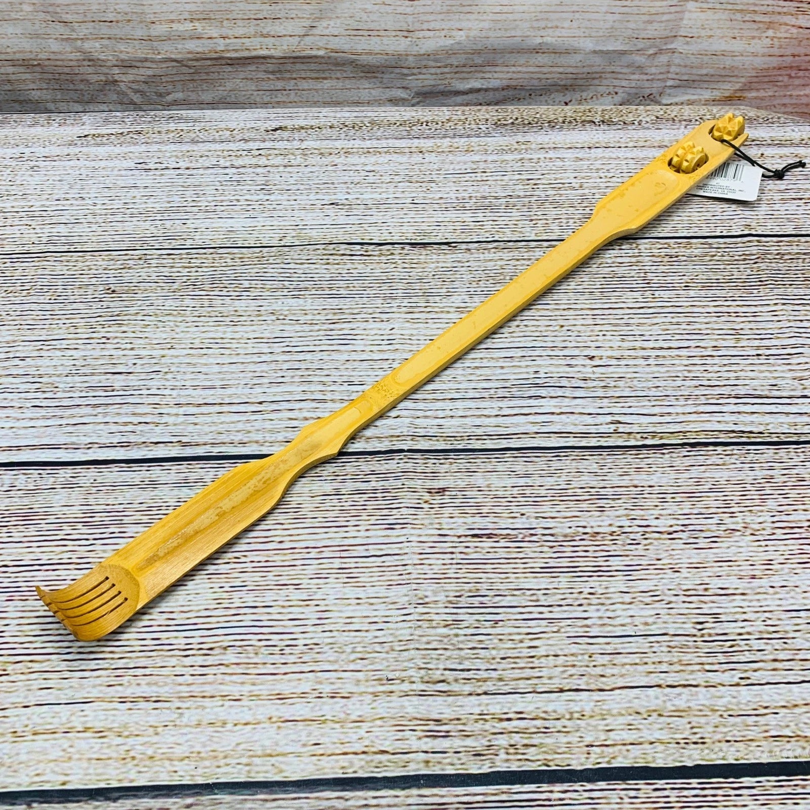 Bamboo Back Scratcher Massager Relaxing Wheels 24 inch 🆕 NEW