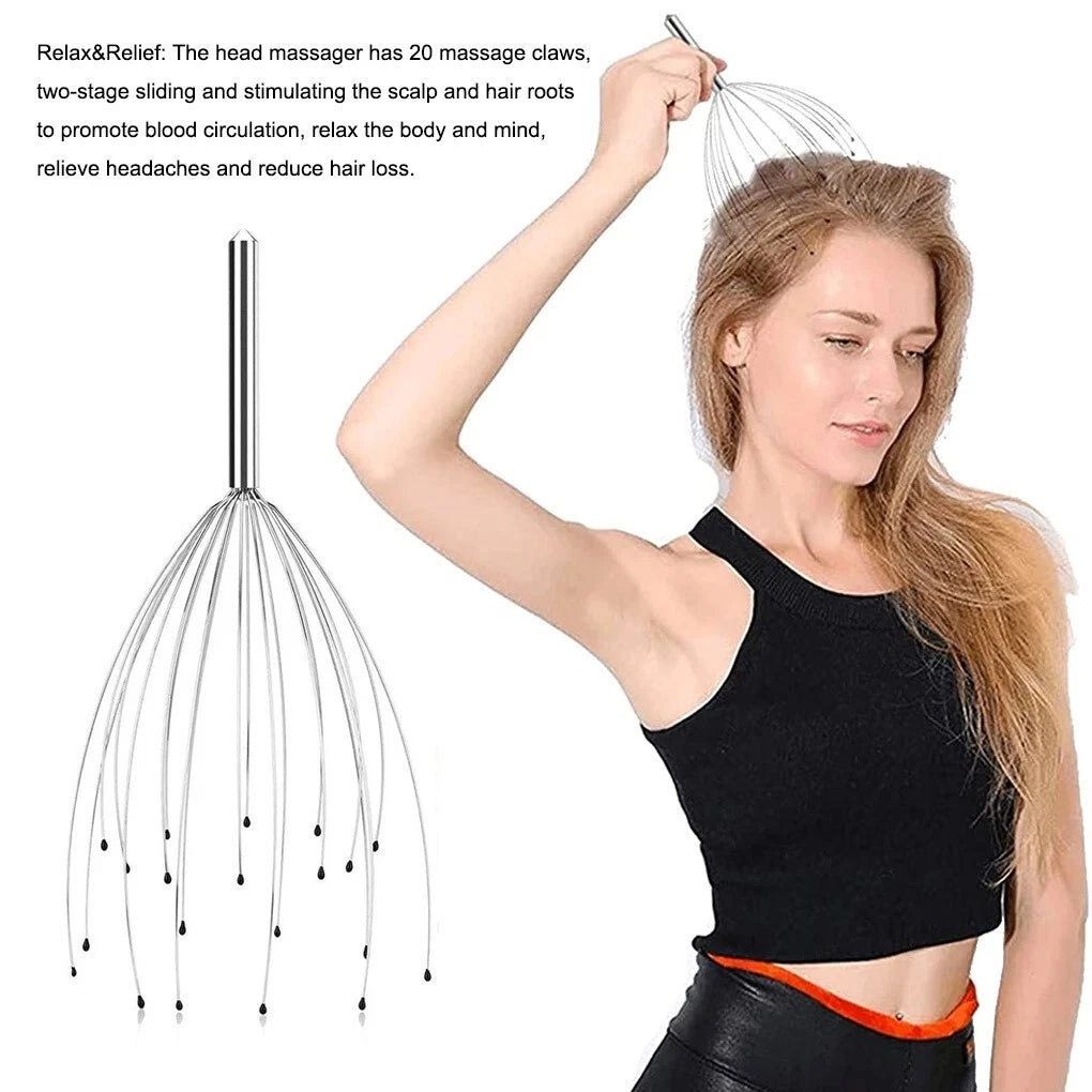 Octopus Head Scalp Massager Claw Scratcher for Stress Relaxation Relief