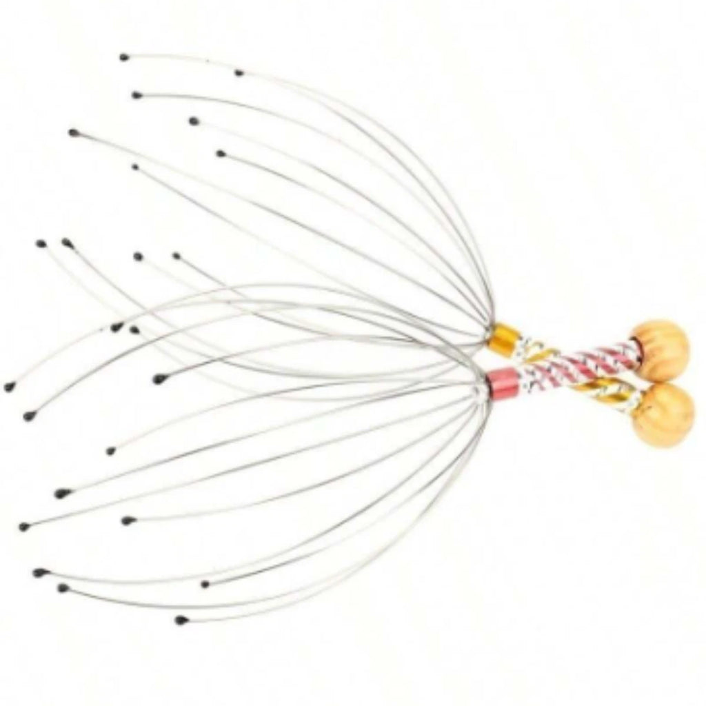 1x Head Massager Metal Scalp Neck Body Natural Relax Pain Relief Scratcher|