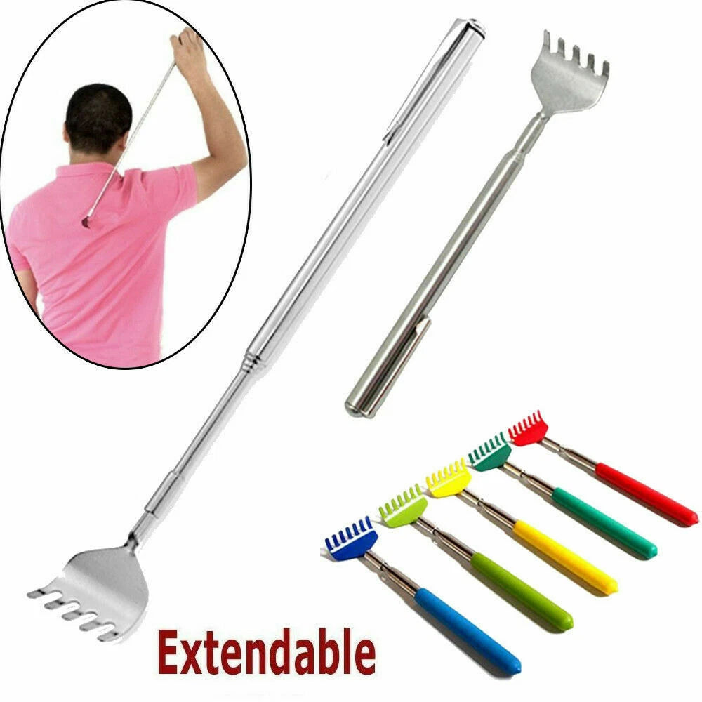 Stainless Steel Back Scratcher Telescopic Extendable Itching Aid Extender Tool