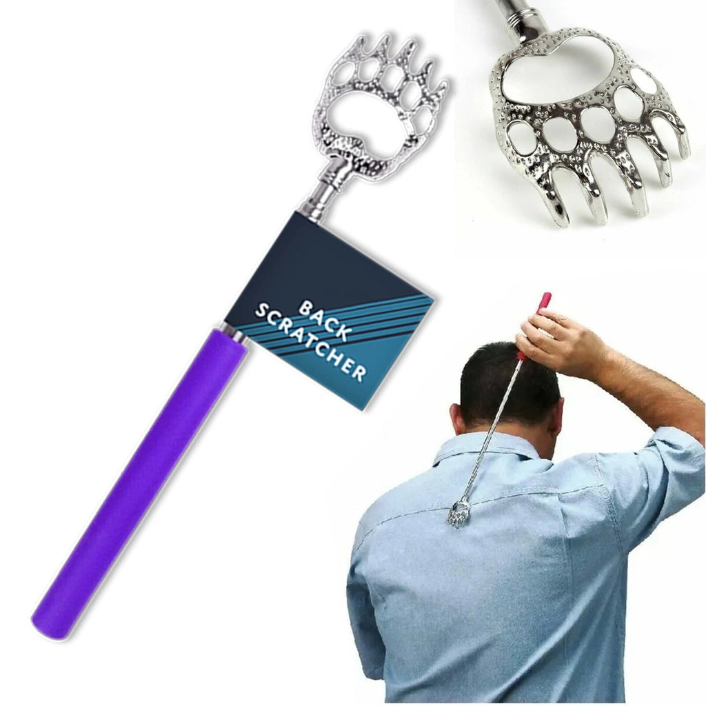 Portable Extendable Bear Claws Metal Back Scratchers,Rubber Handle Adults Gadget