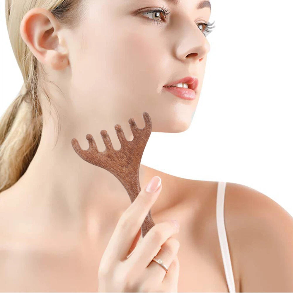 2pcs Head Massager Scalp Wooden Portable Head Scratcher Massager Wood Combs for