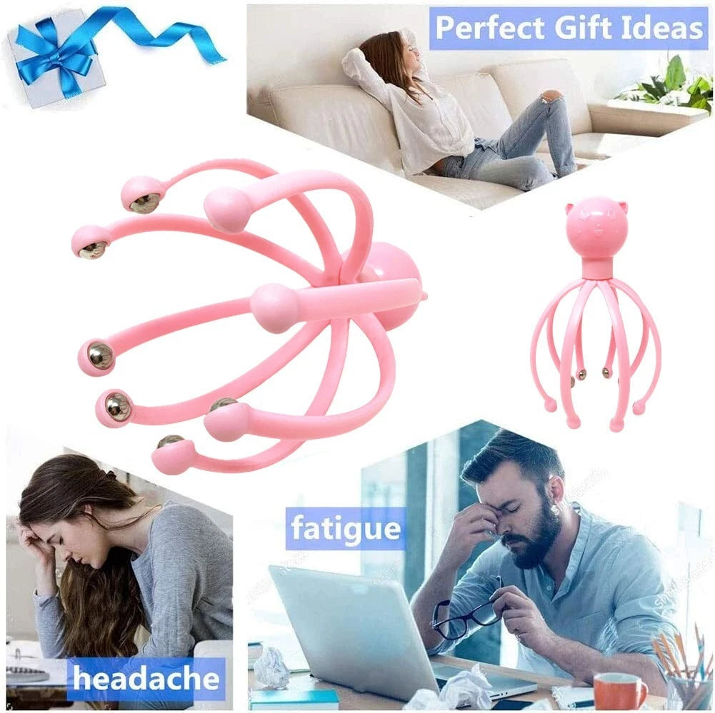 Head Massager/Scratcher, Massaging Scalp Help Relax, Calm Stress, w/ Steel Ball