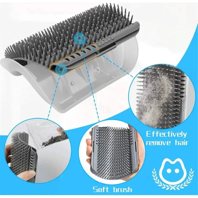 Cat Corner Brush Comb Massager for Cat Arch Plastic Scratcher Remove Hair Comb G