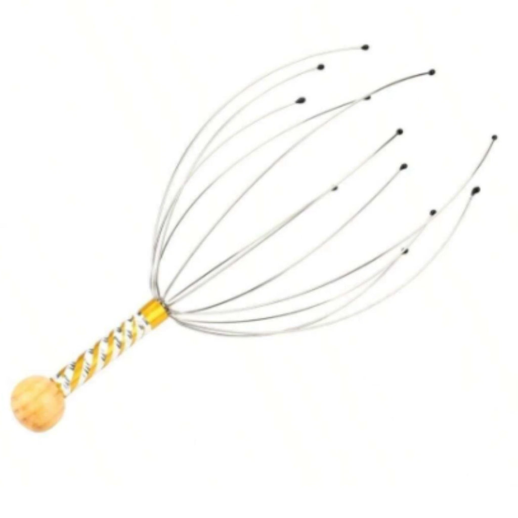 1x Head Massager Metal Scalp Neck Body Natural Relax Pain Relief Scratcher|