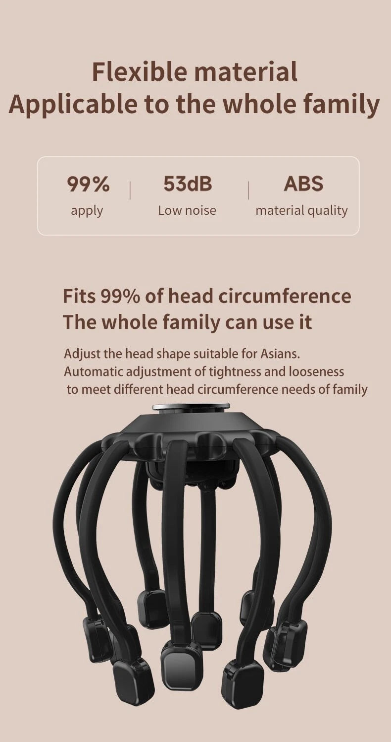 Electric Head Massager Head Scratcher Bluetooth Music Vibration Scalp Massage