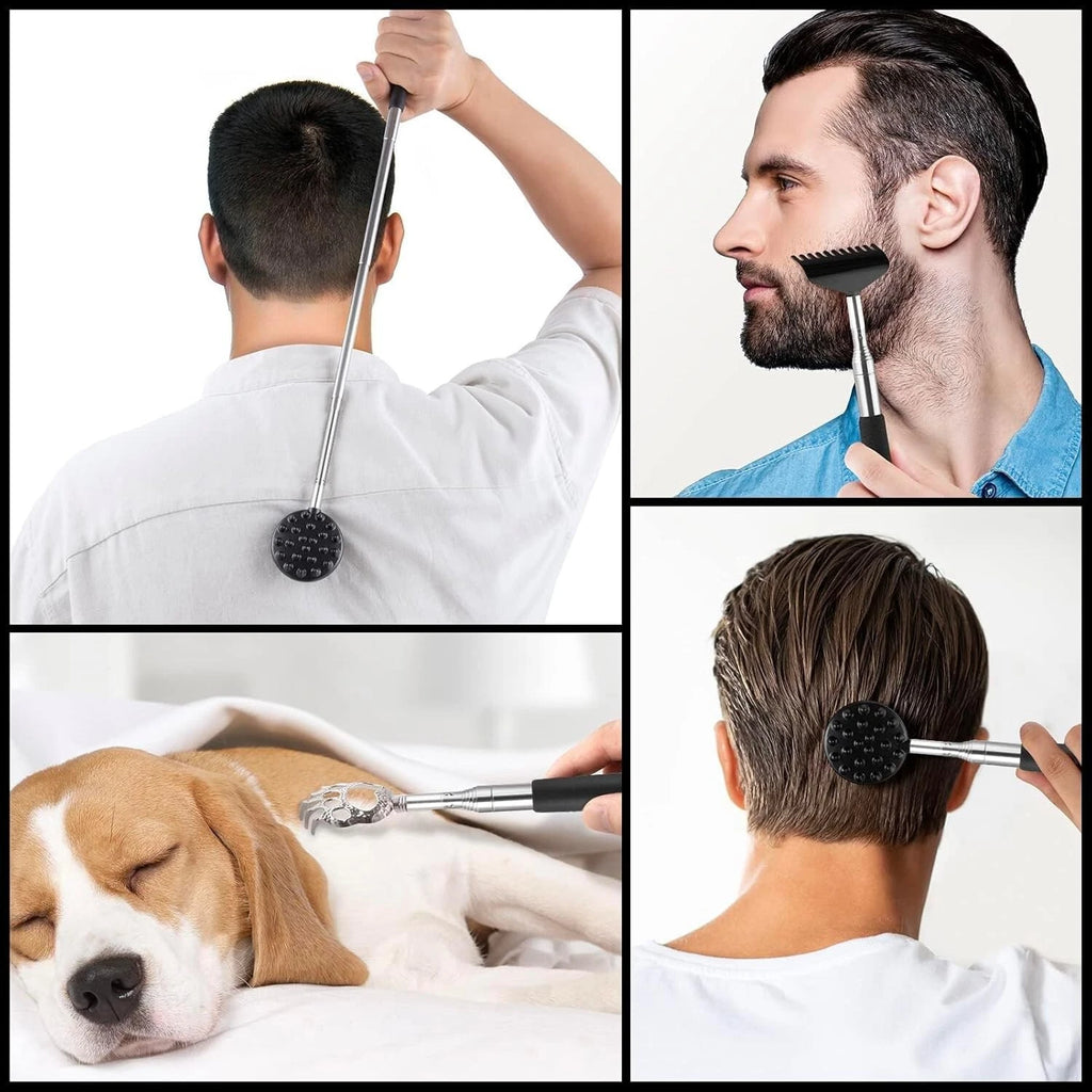 Telescoping Back Scratcher with 4Pcs Detachable Scratching Heads